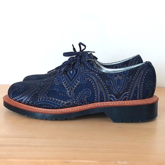 Dr. Martens Shoes - Dr martens matellic blue paisley fabric Oxford shoes